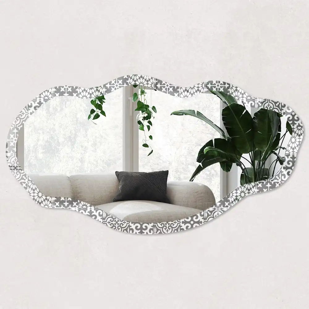 Miroir irrégulier à motif mosaïque élégant