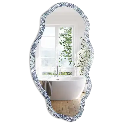 Miroir décoratif irrégulier à motif géométrique