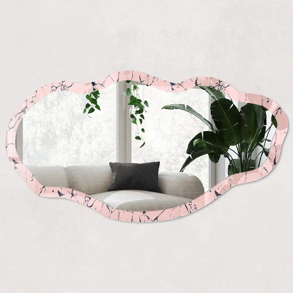 Miroir irrégulier avec impression mosaïque de marbre