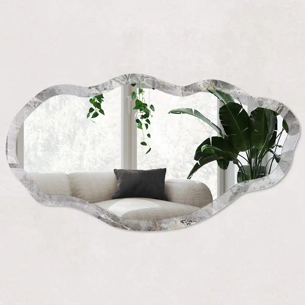 Miroir irrégulier à motif marbre