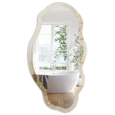 Miroir encadré à impression artistique aux formes abstraites irrégulières
