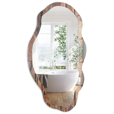 Miroir décoratif irrégulier avec cadre en bois