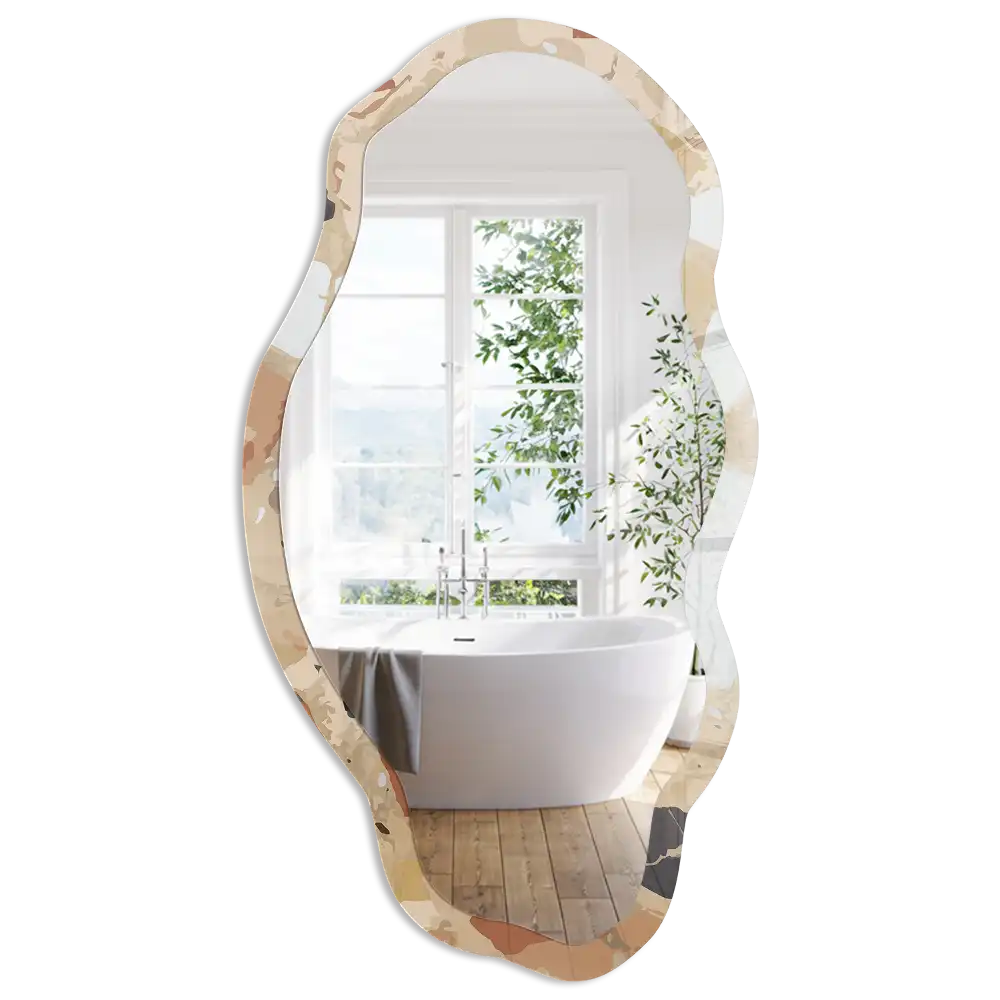 Miroir décoratif irrégulier à impression mosaïque moderne