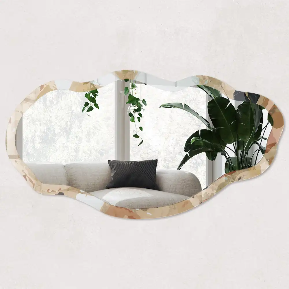 Miroir décoratif irrégulier à impression mosaïque moderne