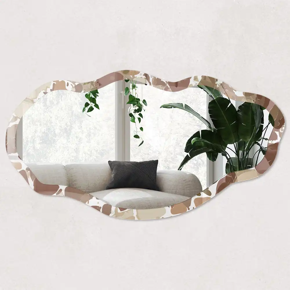 Miroir irrégulier à motif terrazzo chaleureux