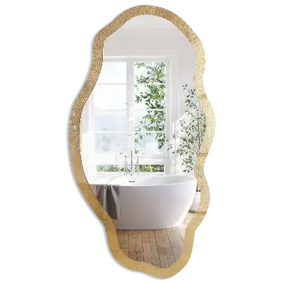 Miroir encadré à impression de forme irrégulière et texture chaleureuse