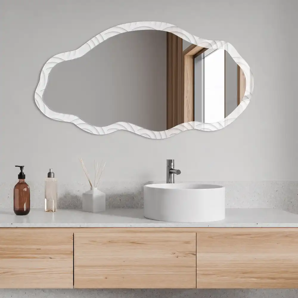 Miroir décoratif irrégulier à motif de vagues douces