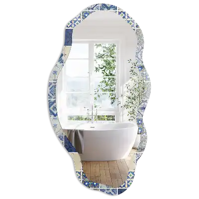 Miroir décoratif irrégulier à motifs azulejos