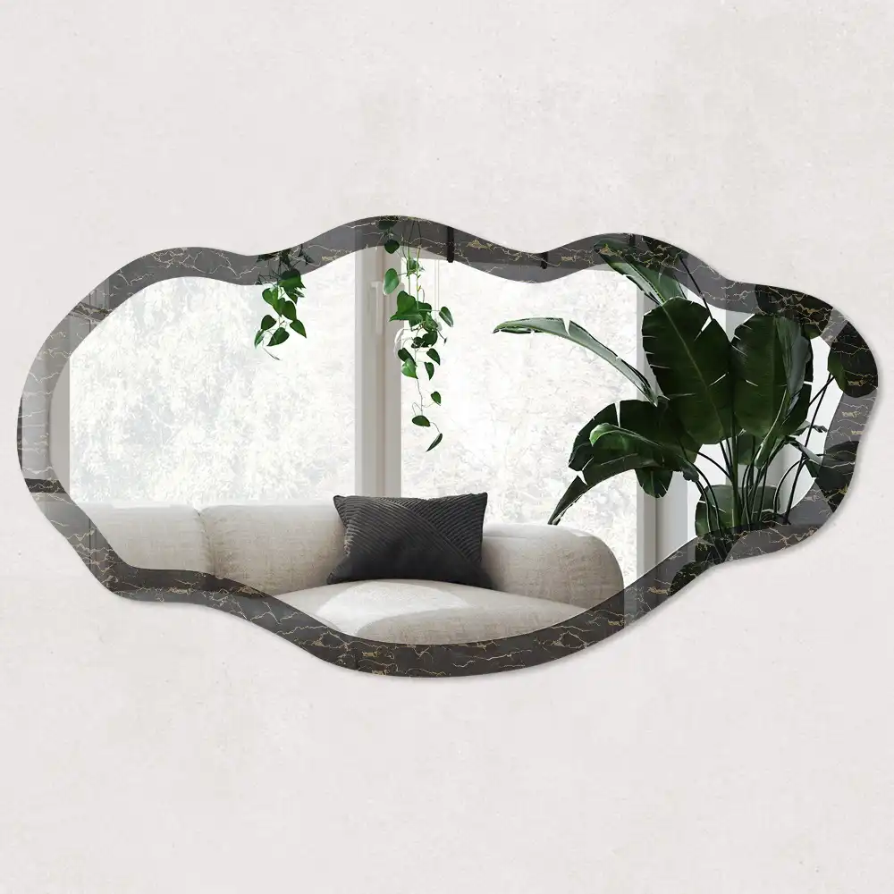 Miroir décoratif irrégulier effet marbre moderne