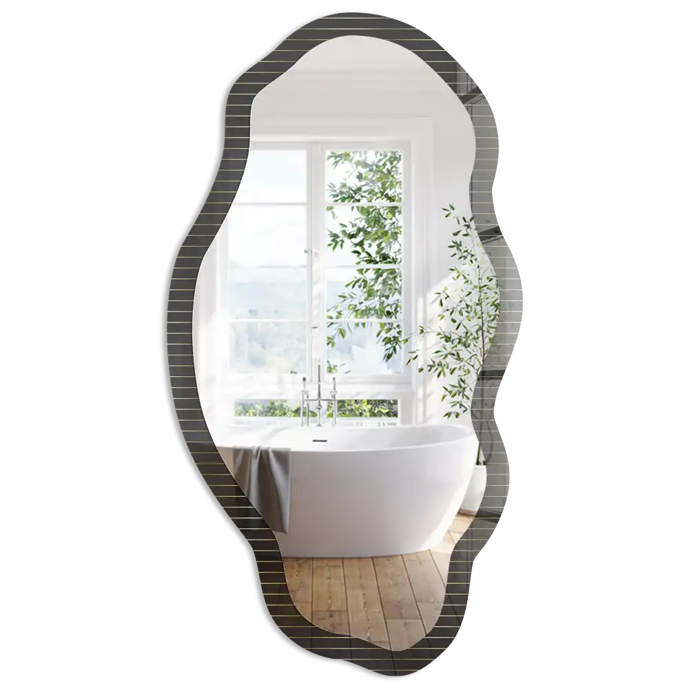 Miroir irrégulier à motif de lignes douces