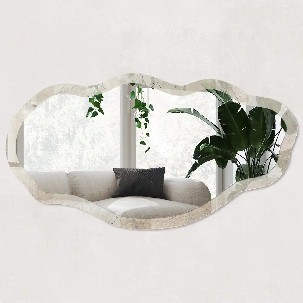 Miroir décoratif irrégulier effet marbre