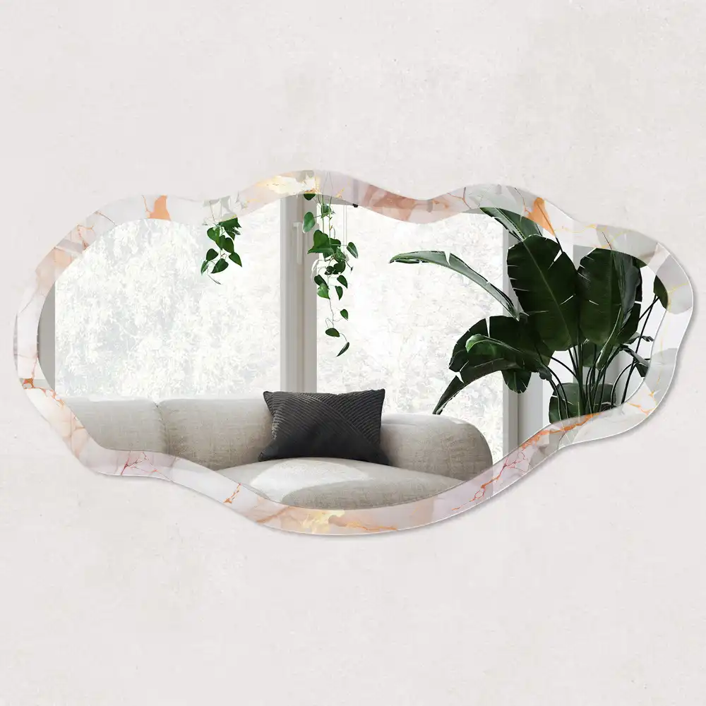 Miroir irrégulier effet marbre