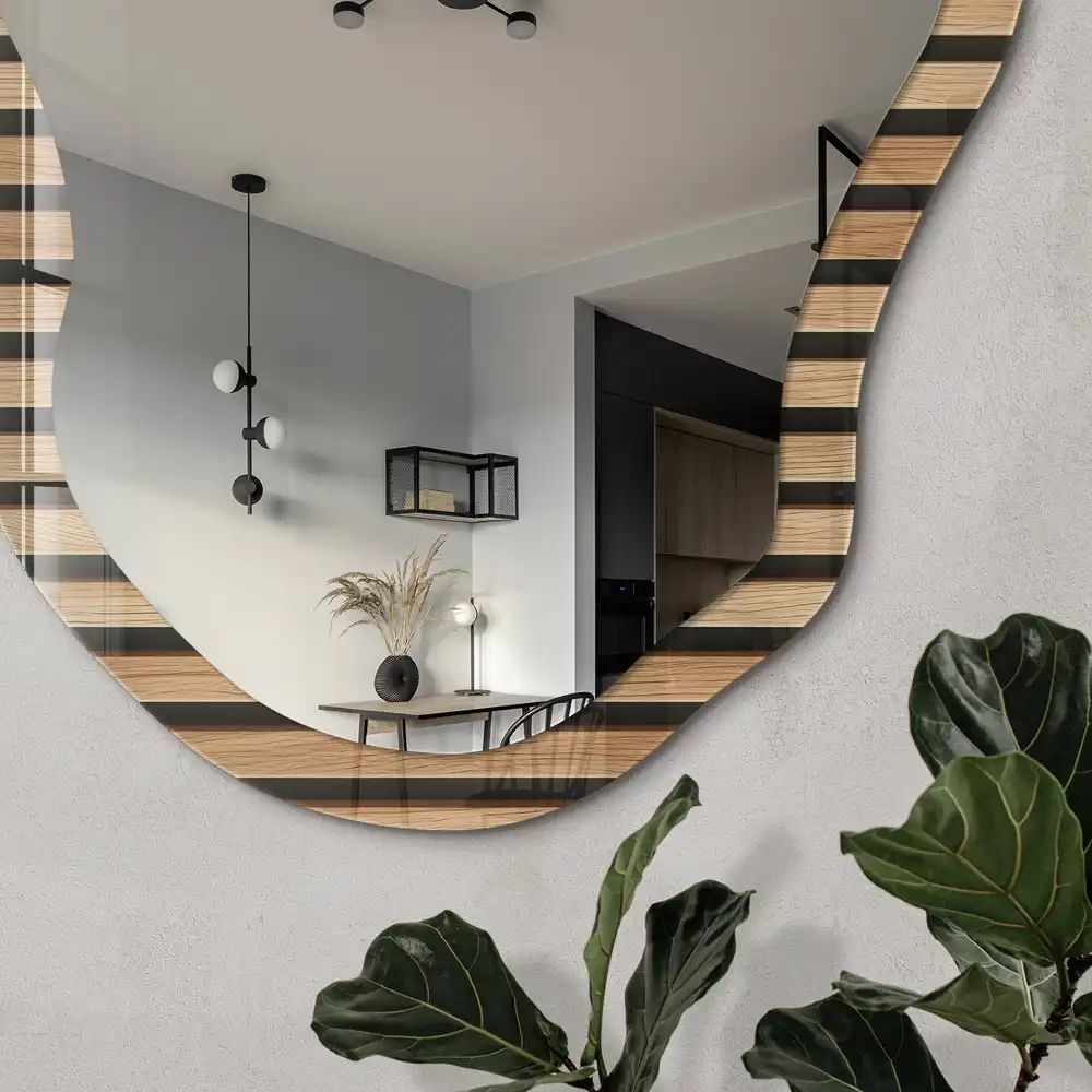 Miroir irrégulier à rayures verticales