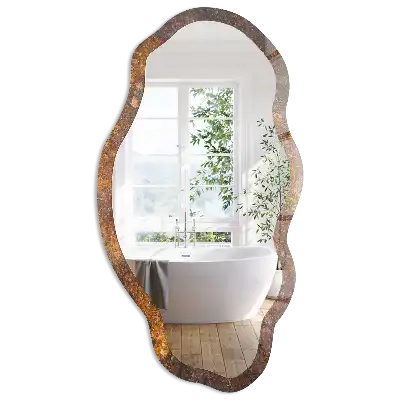 Miroir irrégulier à l'aspect rouillé