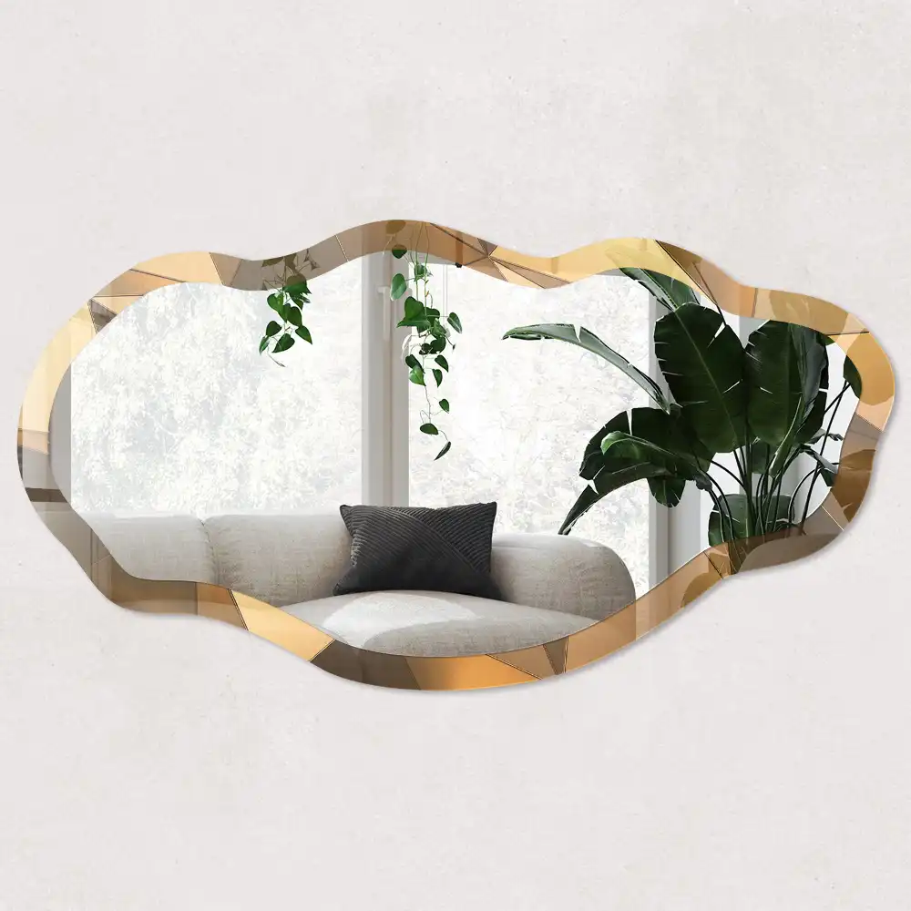 Miroir irrégulier avec impression à motif spatial