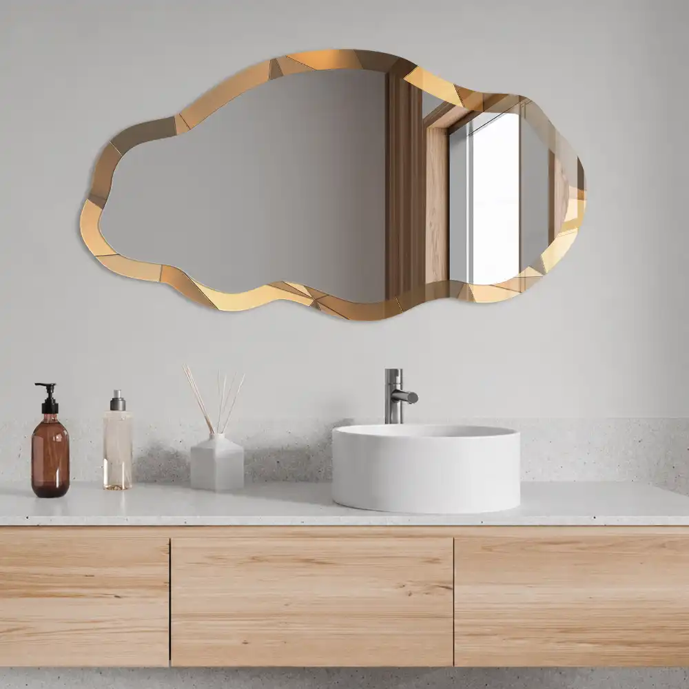Miroir irrégulier avec impression à motif spatial