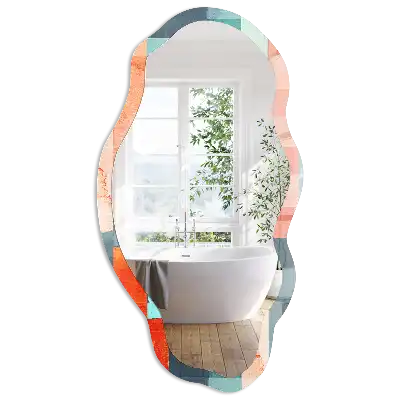 Miroir irrégulier à motifs blocs colorés