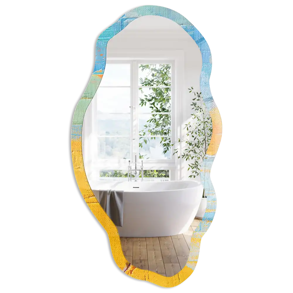 Miroir décoratif irrégulier à impression colorée
