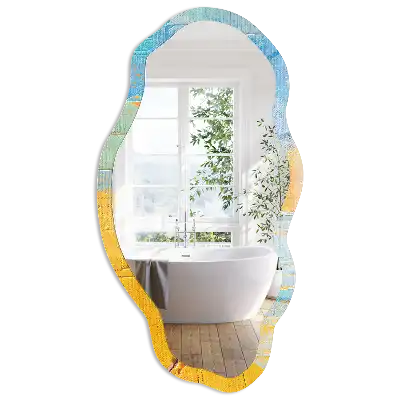 Miroir décoratif irrégulier à impression colorée