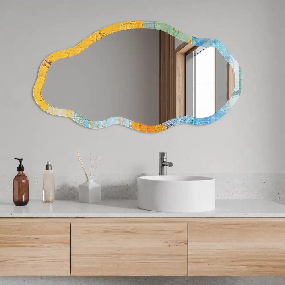 Miroir décoratif irrégulier à impression colorée