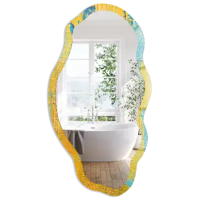 Miroir irrégulier avec impression à motif impulsion colorée