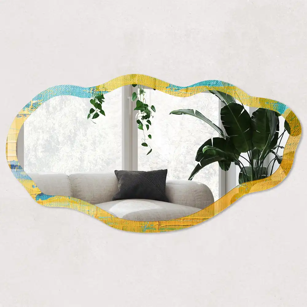 Miroir irrégulier avec impression à motif impulsion colorée