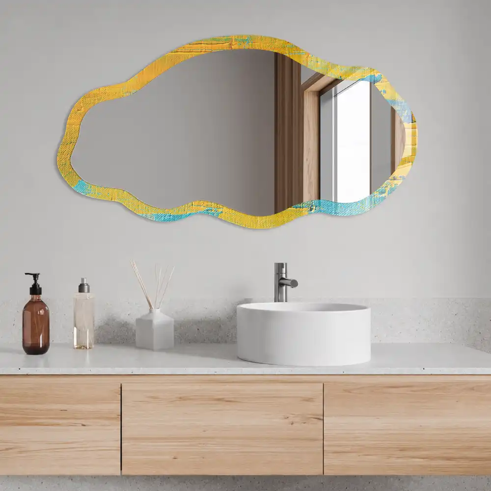 Miroir irrégulier avec impression à motif impulsion colorée