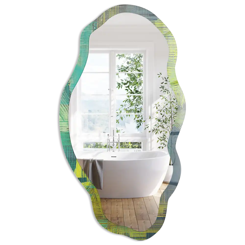 Miroir décoratif irrégulier à motif abstrait