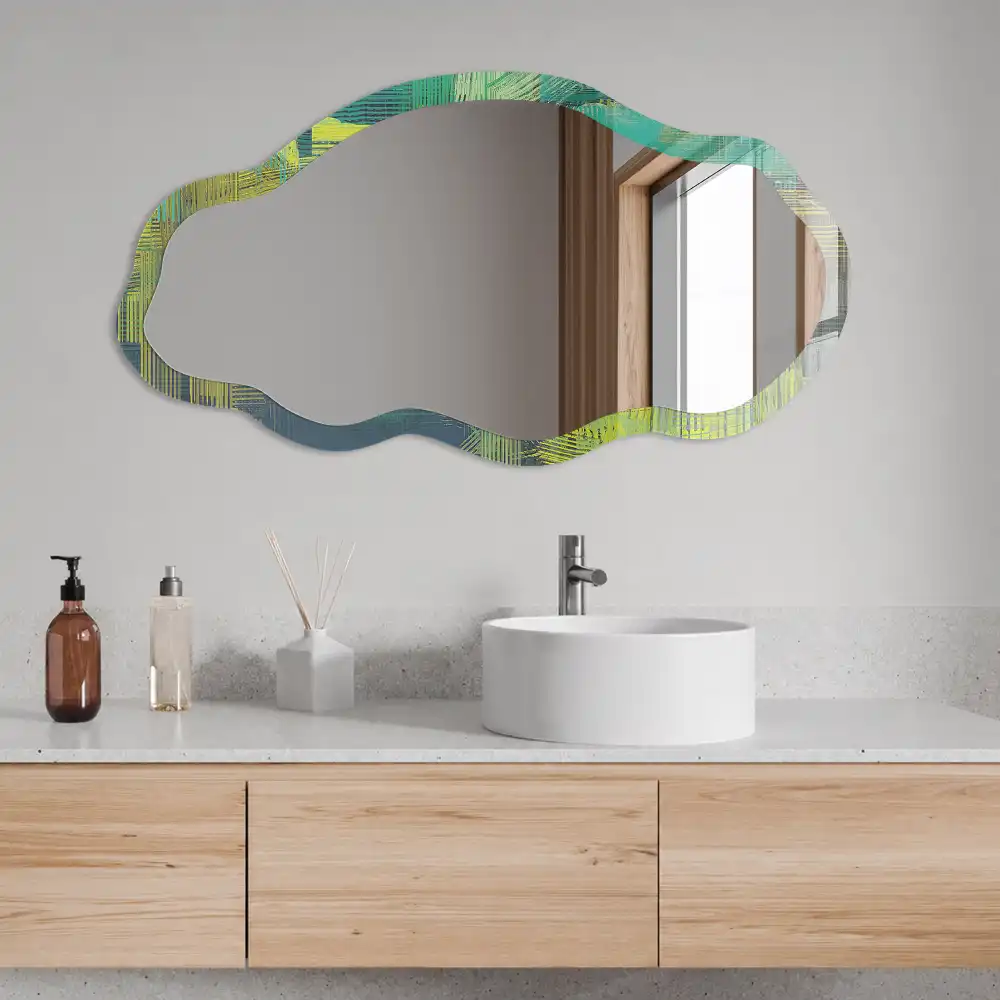 Miroir décoratif irrégulier à motif abstrait