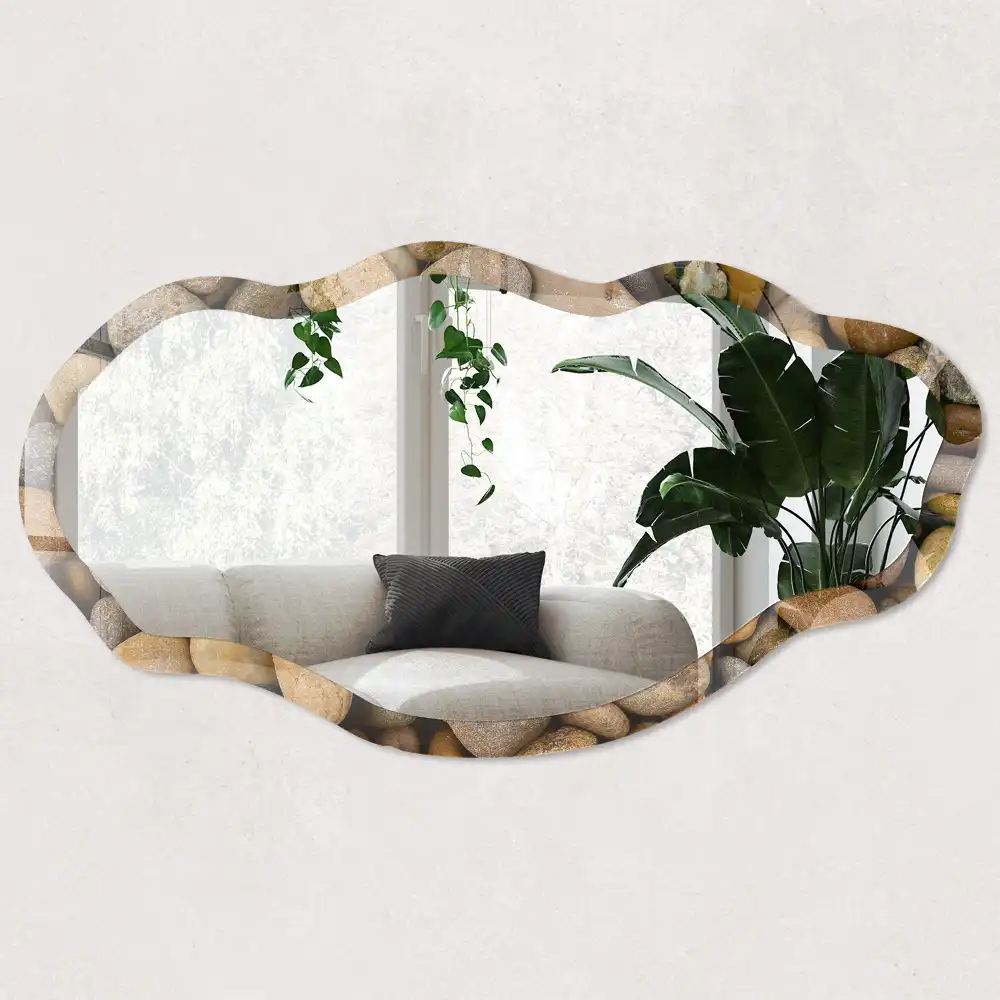 Miroir décoratif irrégulier effet mosaïque de pierre