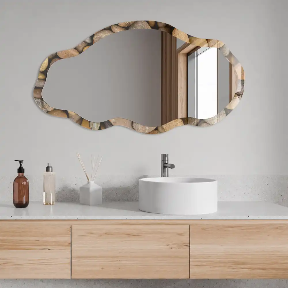 Miroir décoratif irrégulier effet mosaïque de pierre
