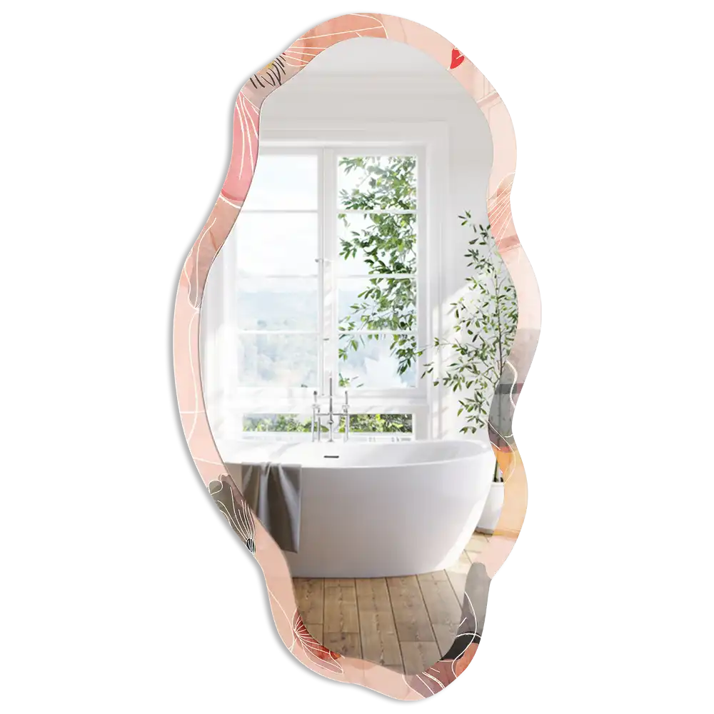 Miroir irrégulier à motif végétal élégant