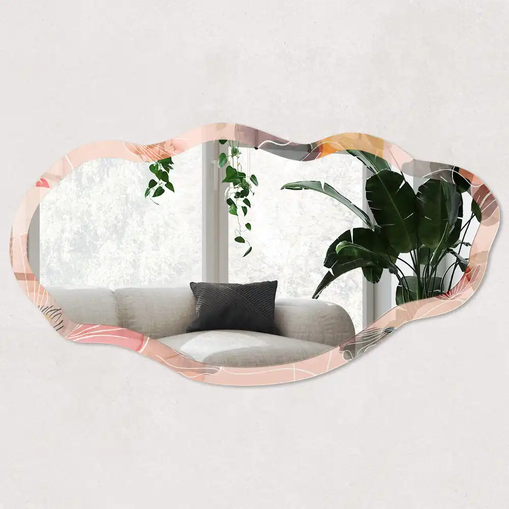 Miroir irrégulier à motif végétal élégant