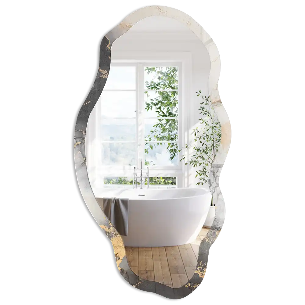 Miroir irrégulier à motif de taches abstraites