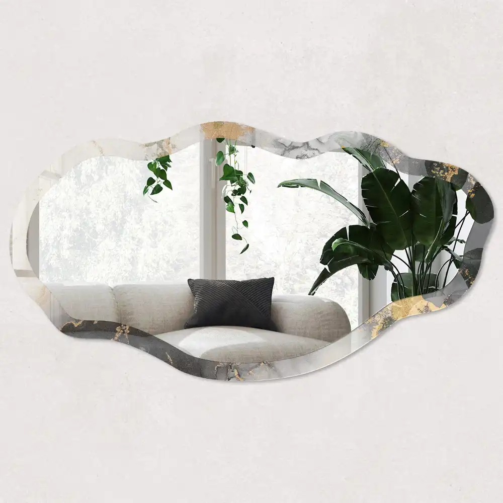 Miroir irrégulier à motif de taches abstraites
