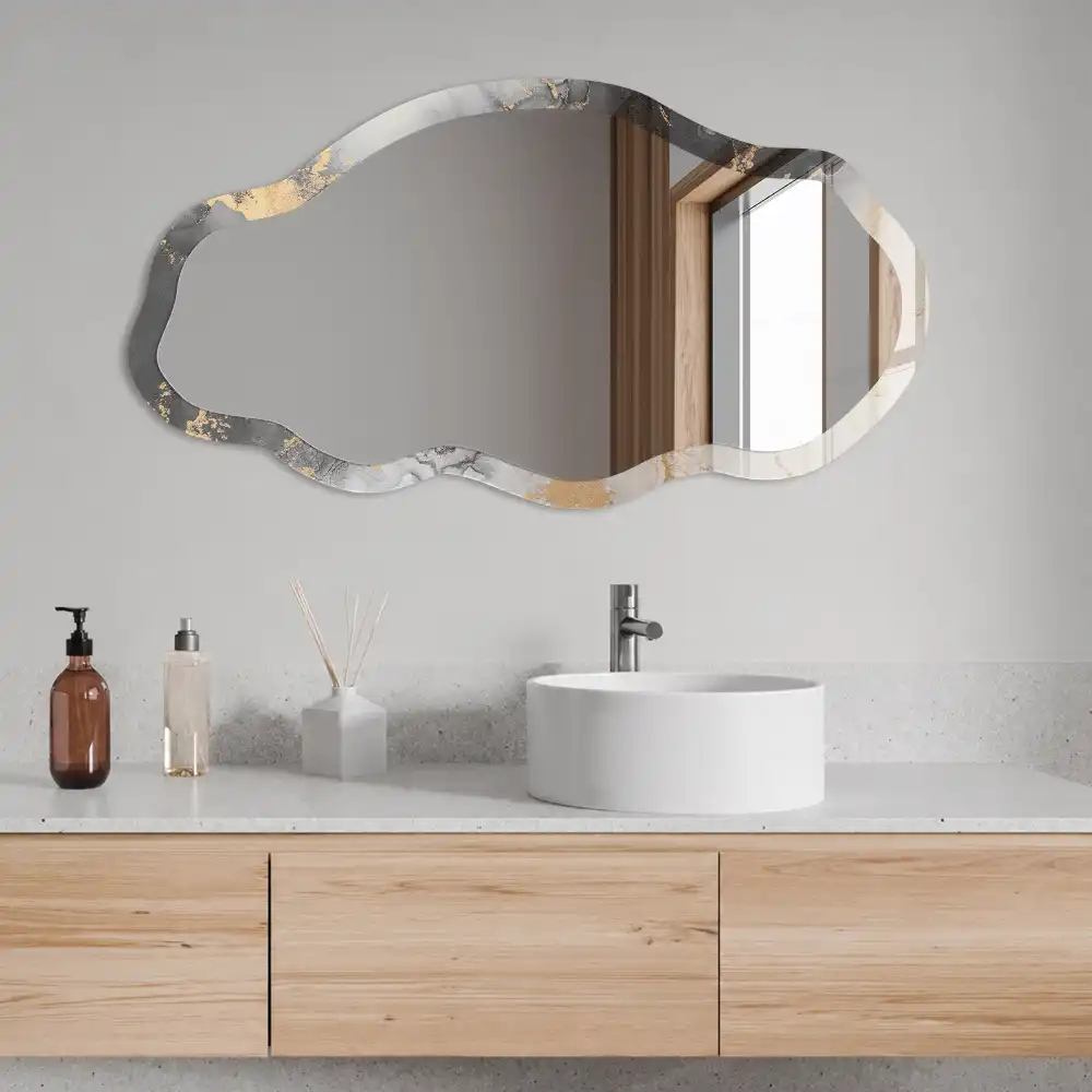 Miroir irrégulier à motif de taches abstraites