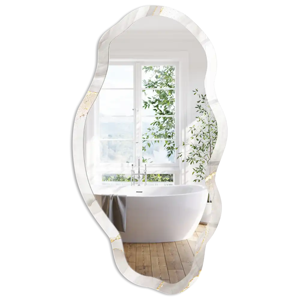 Miroir décoratif irrégulier effet marbre