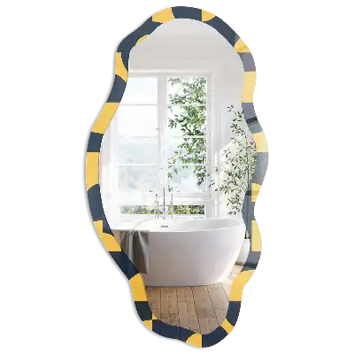 Miroir irrégulier à motif géométrique imprimé