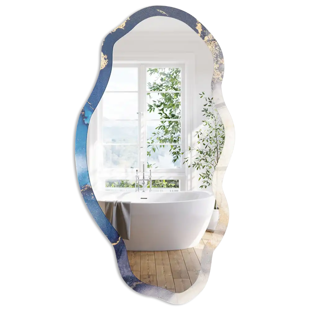 Miroir décoratif irrégulier à motif abstrait tacheté