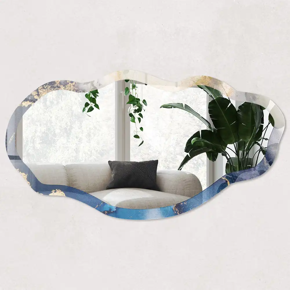 Miroir décoratif irrégulier à motif abstrait tacheté