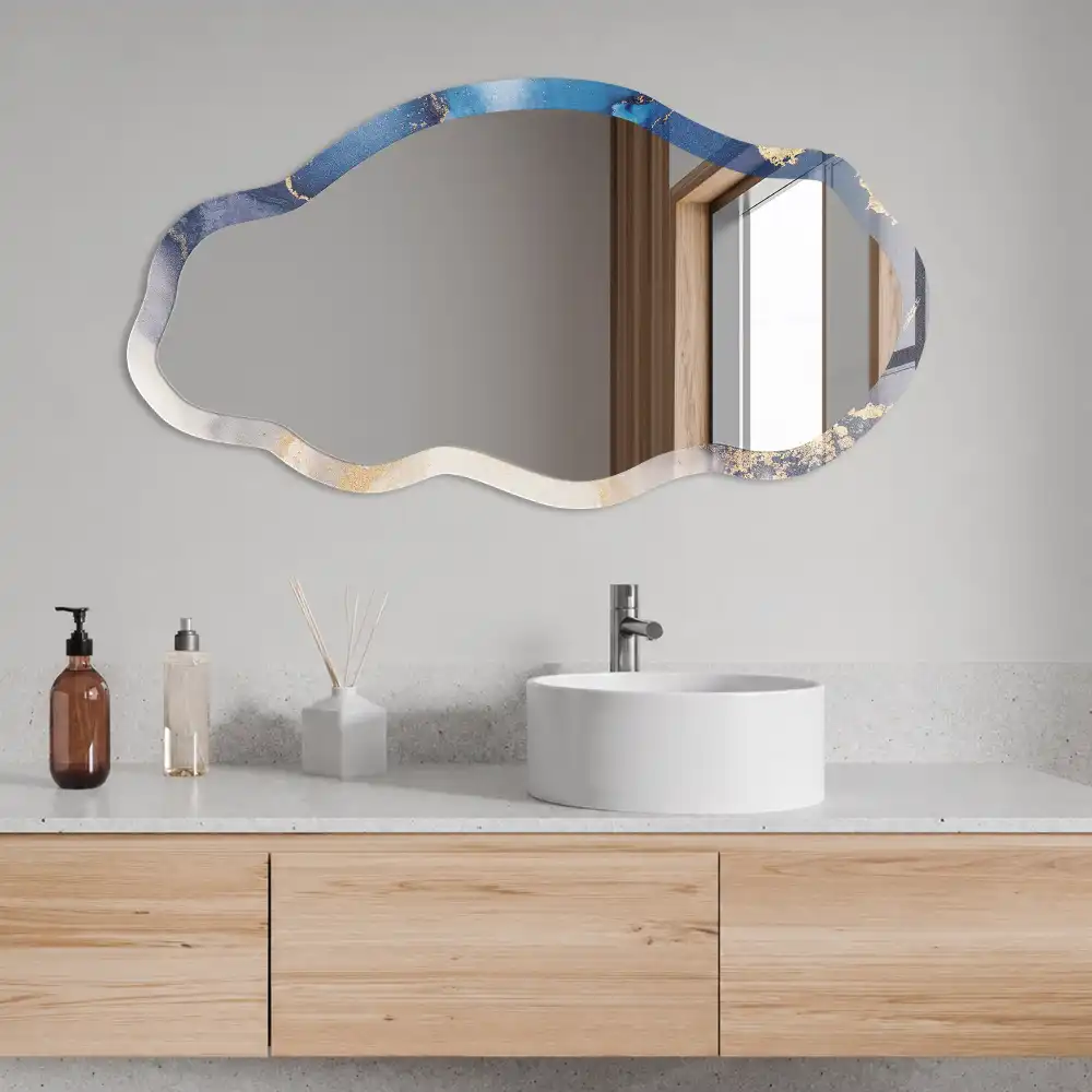 Miroir décoratif irrégulier à motif abstrait tacheté