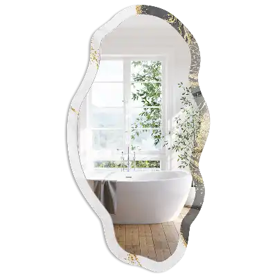 Miroir irrégulier à motif abstrait effet marbre