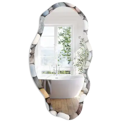 Miroir décoratif irrégulier à motif effet pierre