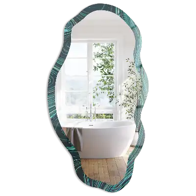 Miroir décoratif irrégulier à motif de vagues hypnotiques