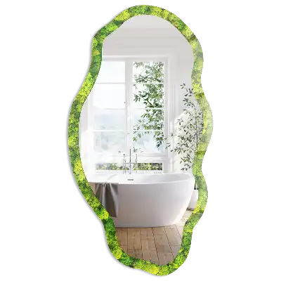 Miroir irrégulier avec impression de mousse verte