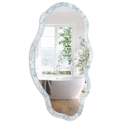 Miroir décoratif irrégulier à motif floral léger