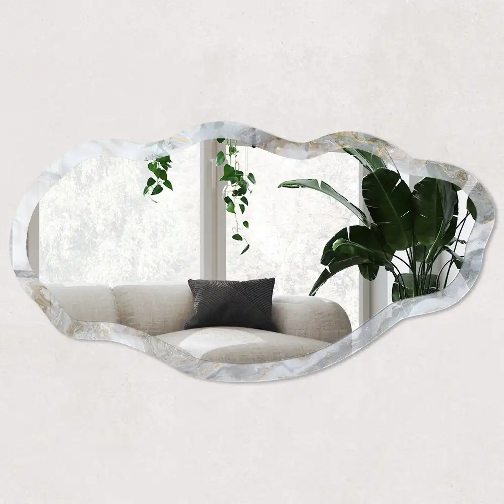 Miroir décoratif irrégulier motif marbre