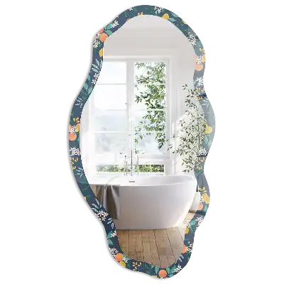 Miroir décoratif irrégulier à motif de feuilles d'oranger
