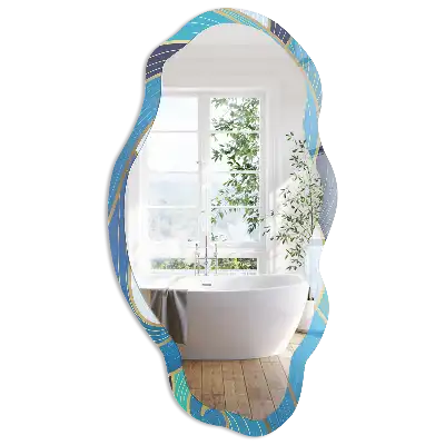 Miroir irrégulier avec impression vagues marines