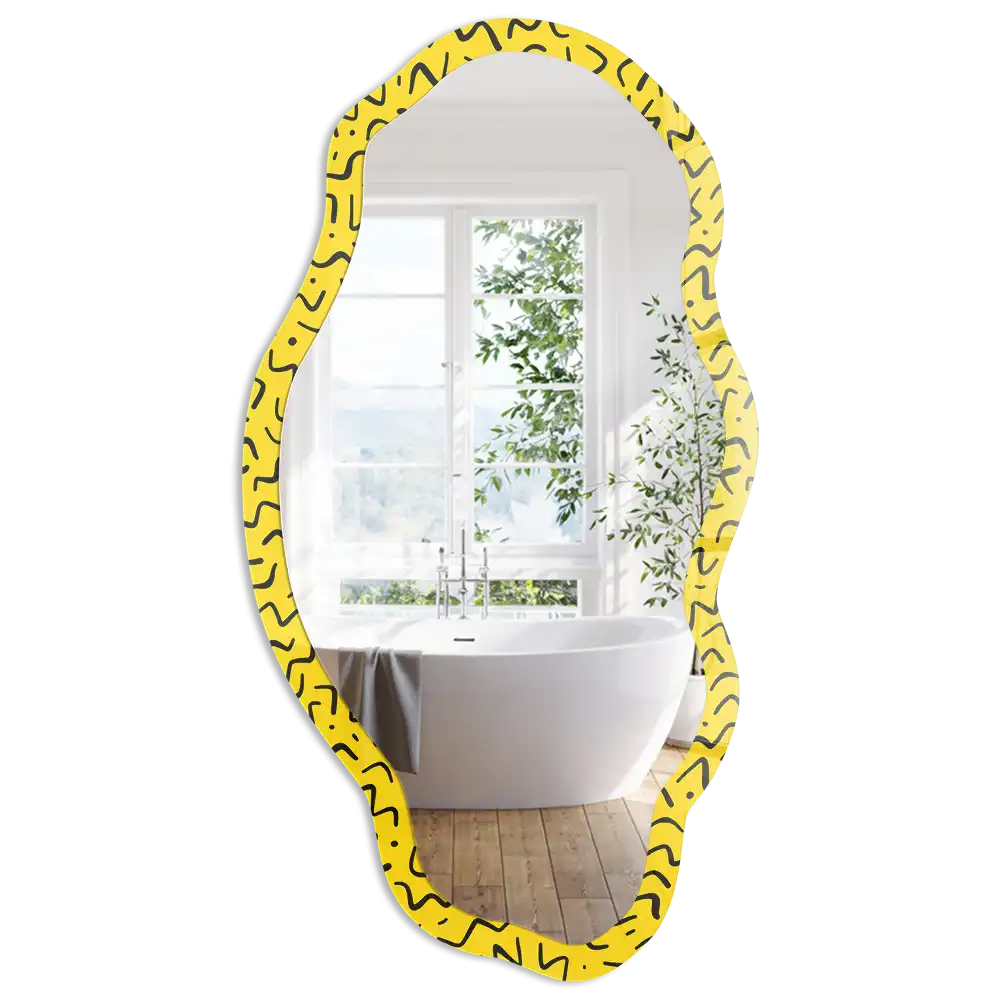 Miroir encadré à forme irrégulière design énergie créative